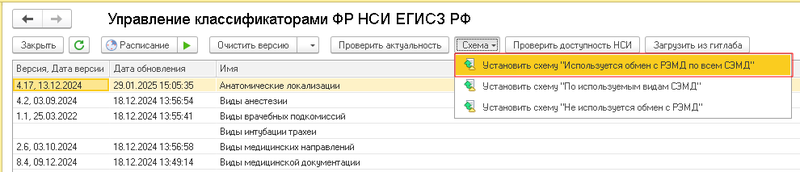 Управление классификаторами ФР НСИ ЕГИСЗ РФ